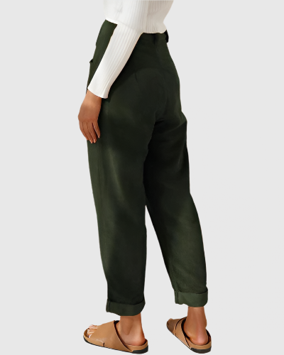 Pantalon de costume taille haute pour femme | Fluide et taille haute | Idéal pour le bureau et les loisirs