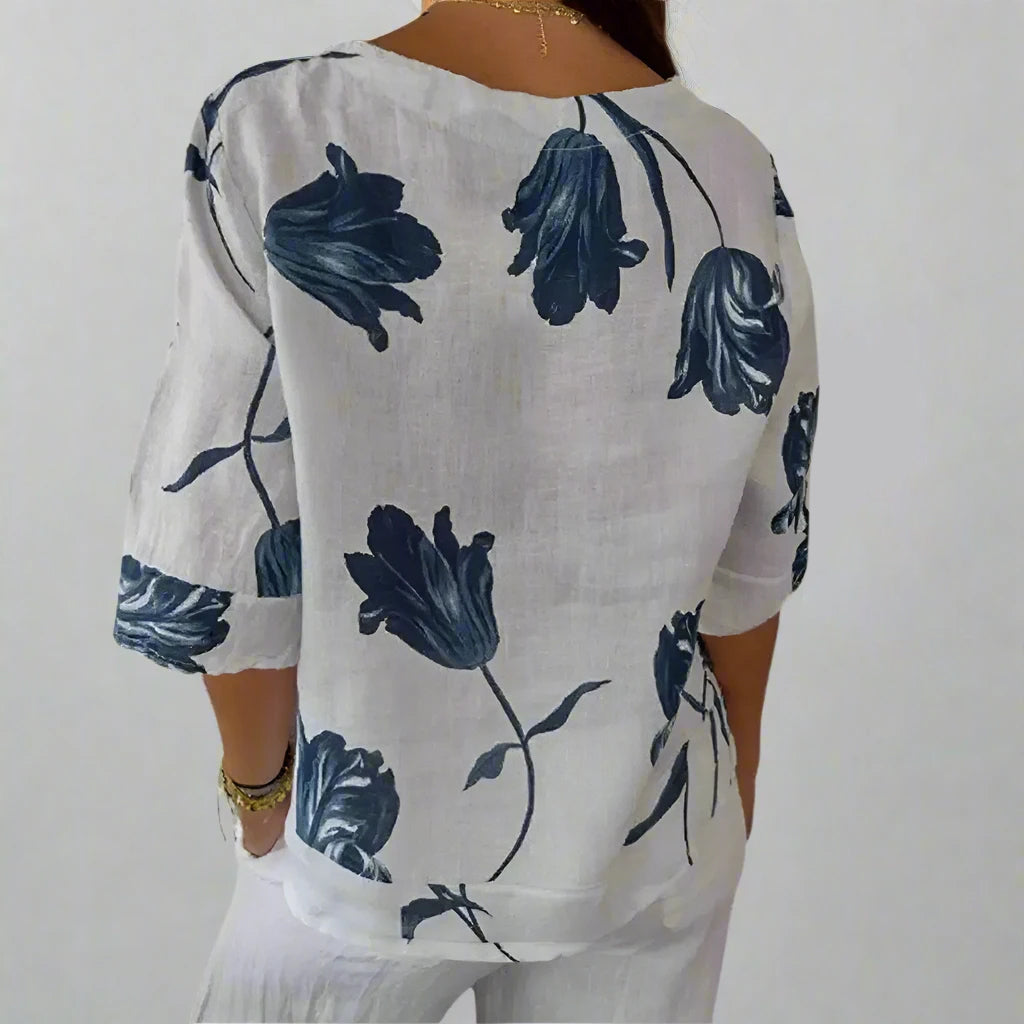 Tunique femme VelviTrend avec imprimé | Col en V | Aéré et élégant | Parfait pour le printemps et l'été