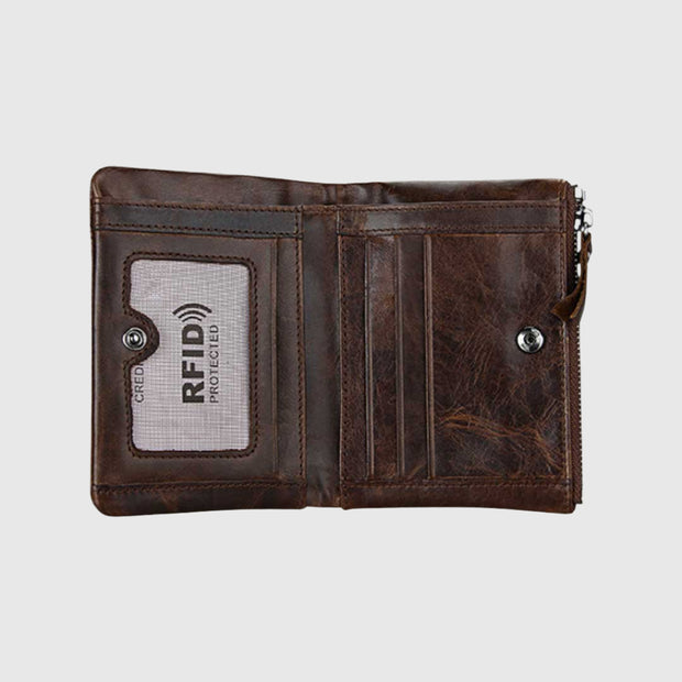 Greenville Zipper Wallet | Leder-Geldbörse für Herren | Portemonnaie