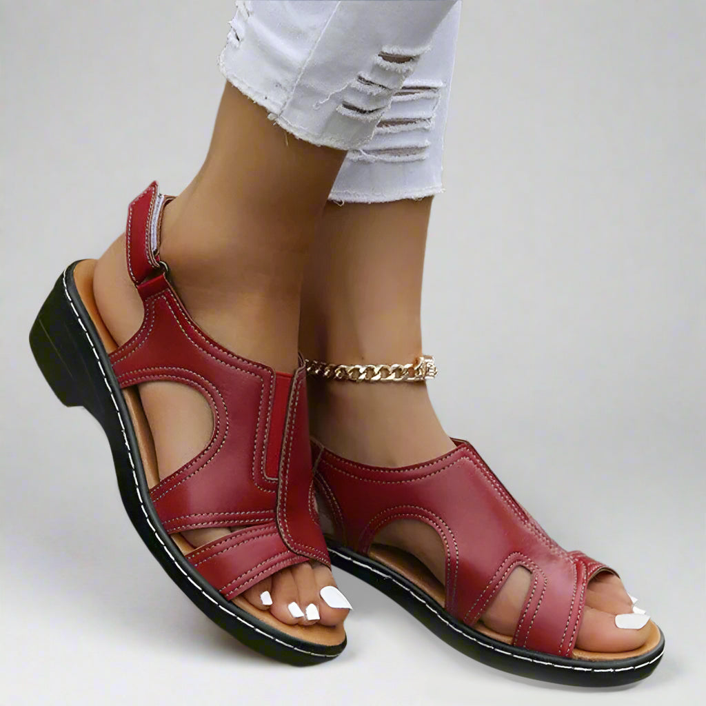 VeraStep Orthopedic Leather Wedges for Women | Comfortable Wedge Sandals | Style &amp; Comfort for Summer