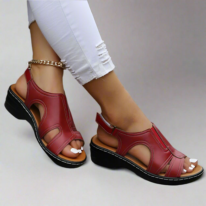 VeraStep Orthopedic Leather Wedges for Women | Comfortable Wedge Sandals | Style &amp; Comfort for Summer
