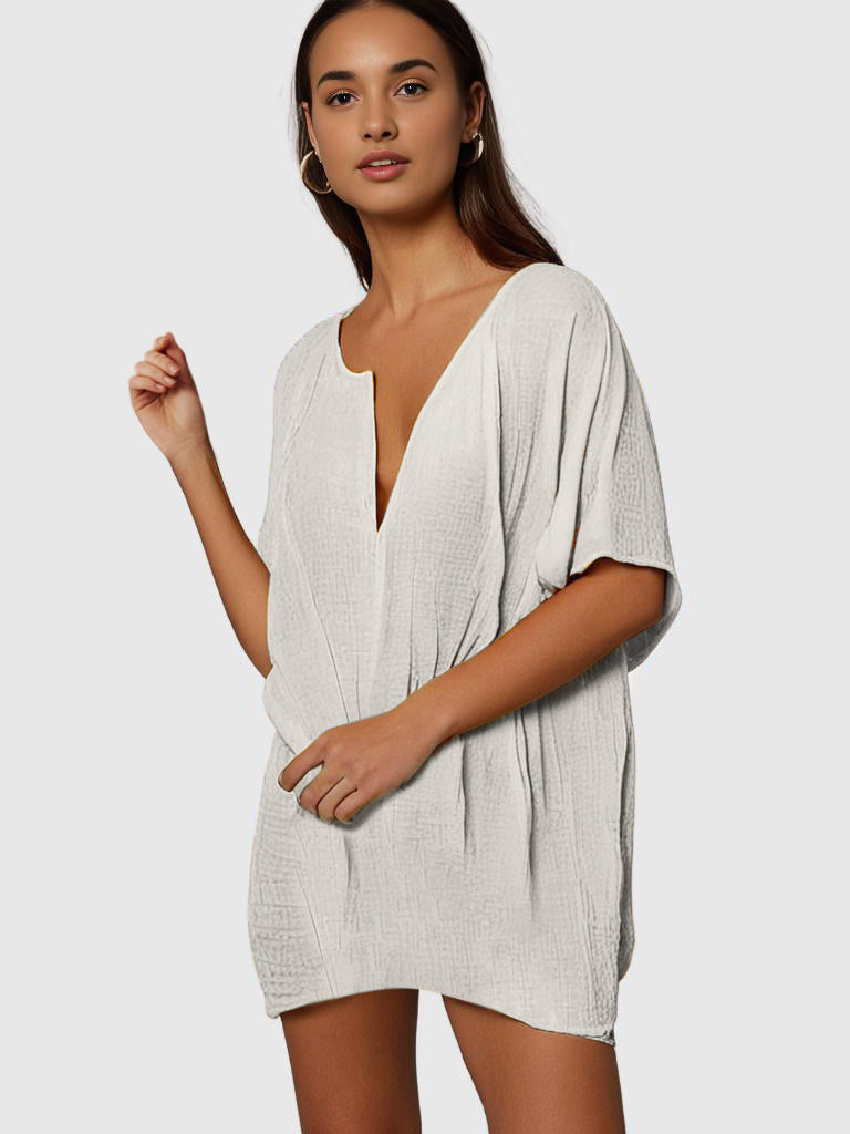 Ava Breeze Beach Cover-Up Kleid | Midi Länge | Leicht | Atmungsaktiv | Perfekt für Sommer