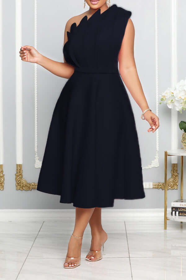 Robe évasée romantique à une épaule FloraBloom | Design élégant | Parfait pour les occasions spéciales