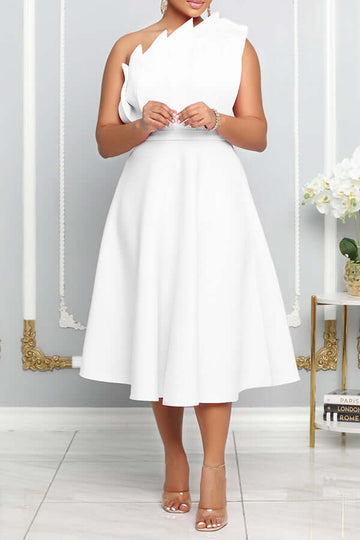 Robe évasée romantique à une épaule FloraBloom | Design élégant | Parfait pour les occasions spéciales