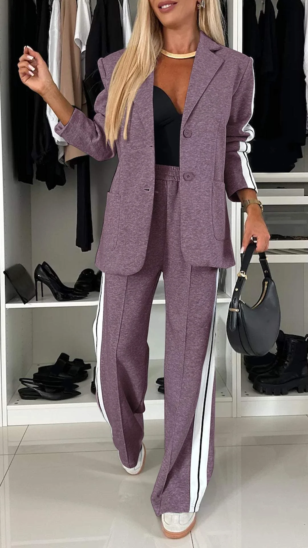 StriaSet Stylish Striped Two-Piece Set | Trendy Casual Look | Comfortable and Versatile