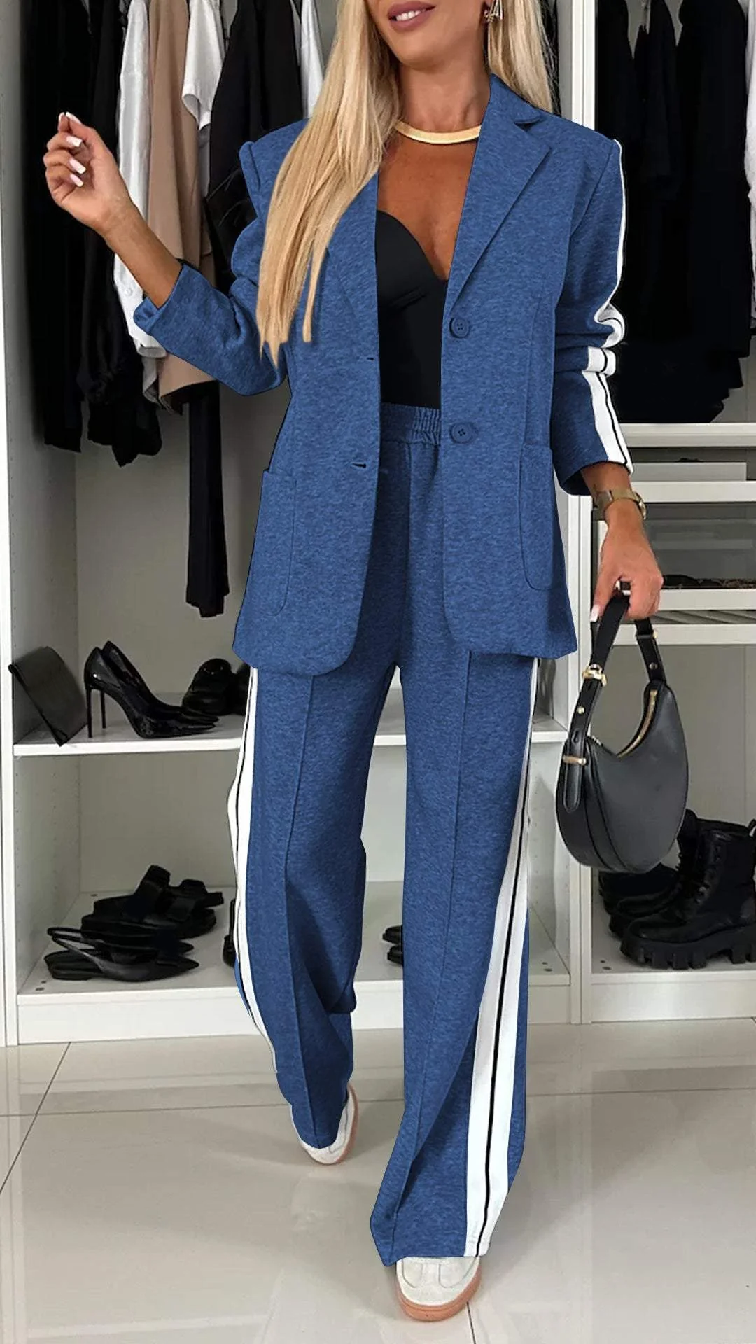 StriaSet Stylish Striped Two-Piece Set | Trendy Casual Look | Comfortable and Versatile