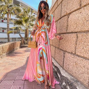 Robe de plage imprimée BreezaFlow | Léger et aéré | Parfait pour l'été