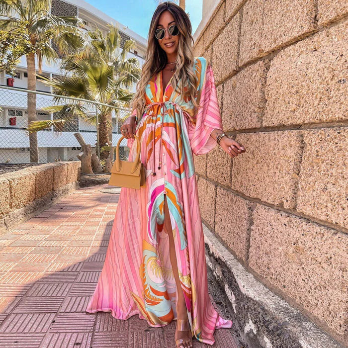 Robe de plage imprimée BreezaFlow | Léger et aéré | Parfait pour l'été