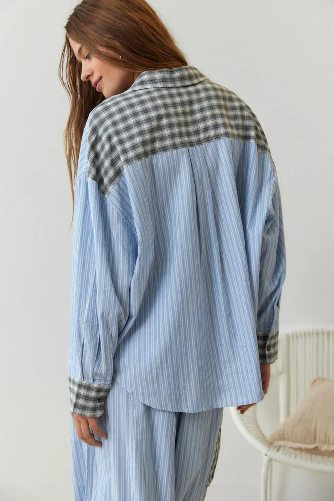 Ensemble pyjama Evangelina avec pantalon et chemise | Confortable et relaxant | Idéal pour une bonne nuit de sommeil
