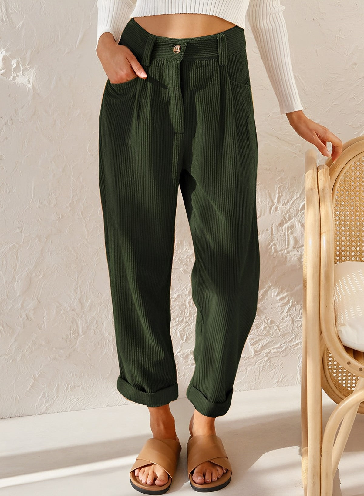 LuxeCord Chic Design Corduroy Pants | Trendy | Comfortable | Winter Style | Pants for Women