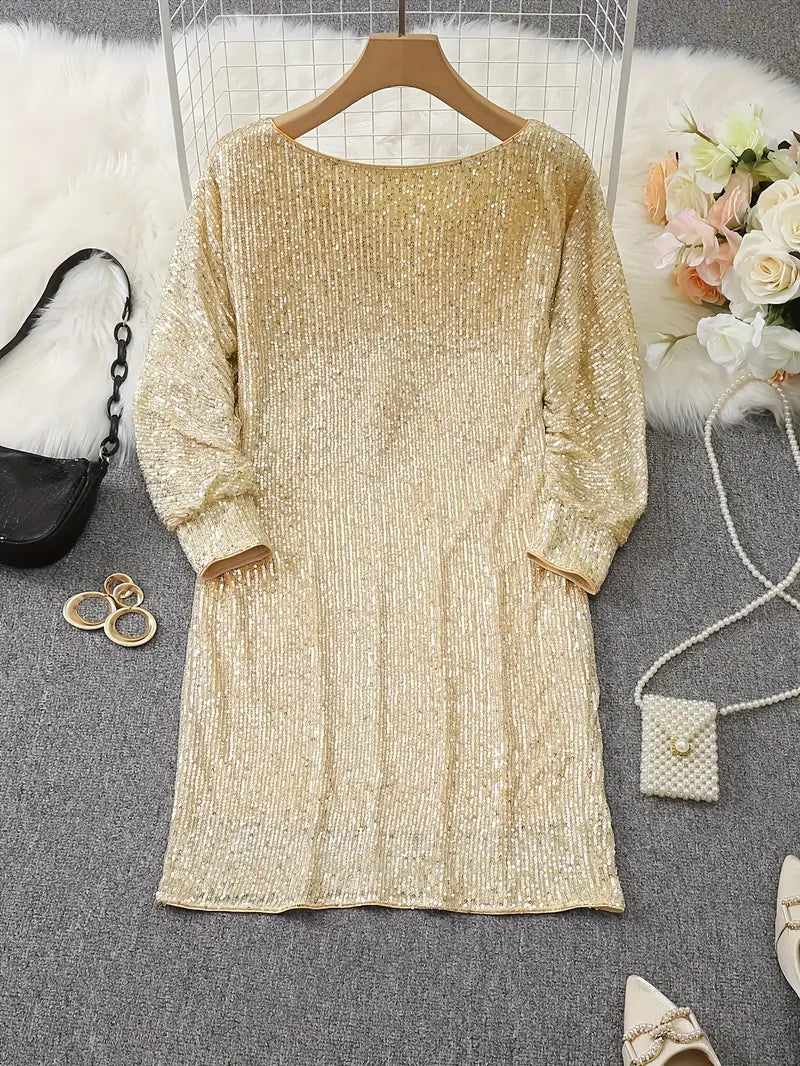 Robe à paillettes GlamLuxe avec éléments contrastés | Élégance et glamour pour les occasions spéciales