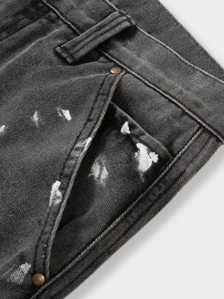 DenimVibe Vintage Herren Jeans | Patched Design | Modern Look | Hoher Tragekomfort