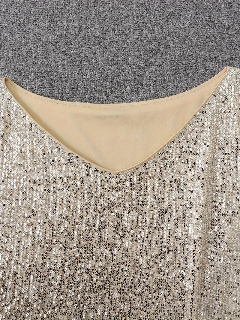 Robe à paillettes GlamLuxe avec éléments contrastés | Élégance et glamour pour les occasions spéciales