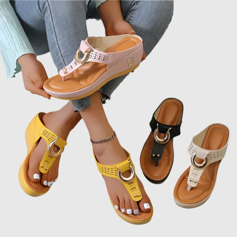 VivaLift Leather Wedge Sandals | Comfortable | Elegant Wedge Shoes | Summer Fashion
