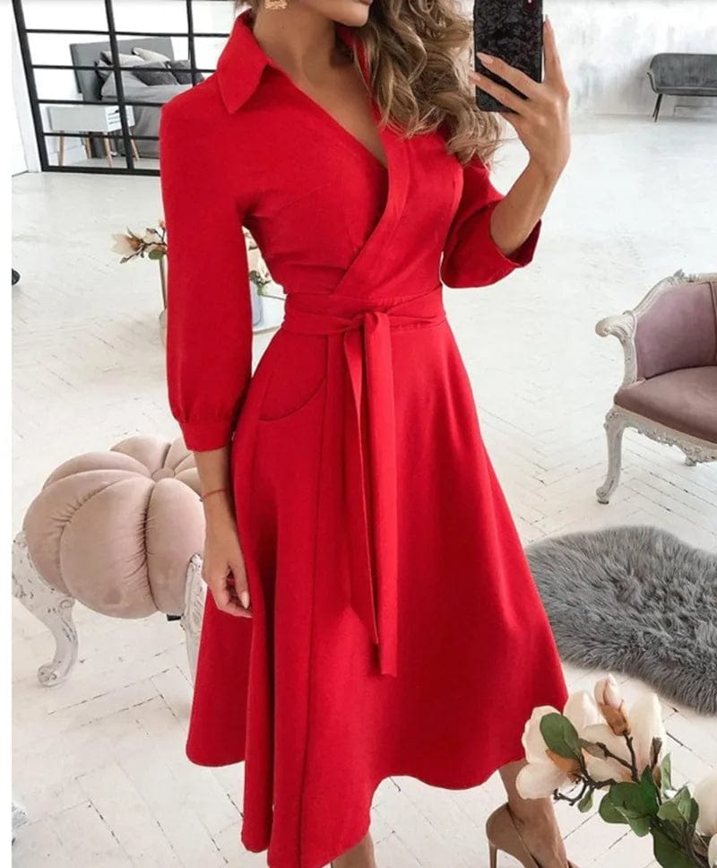LuxeMidi Women's Midi Dress | Elegant for Formal Occasions and Special Moments
