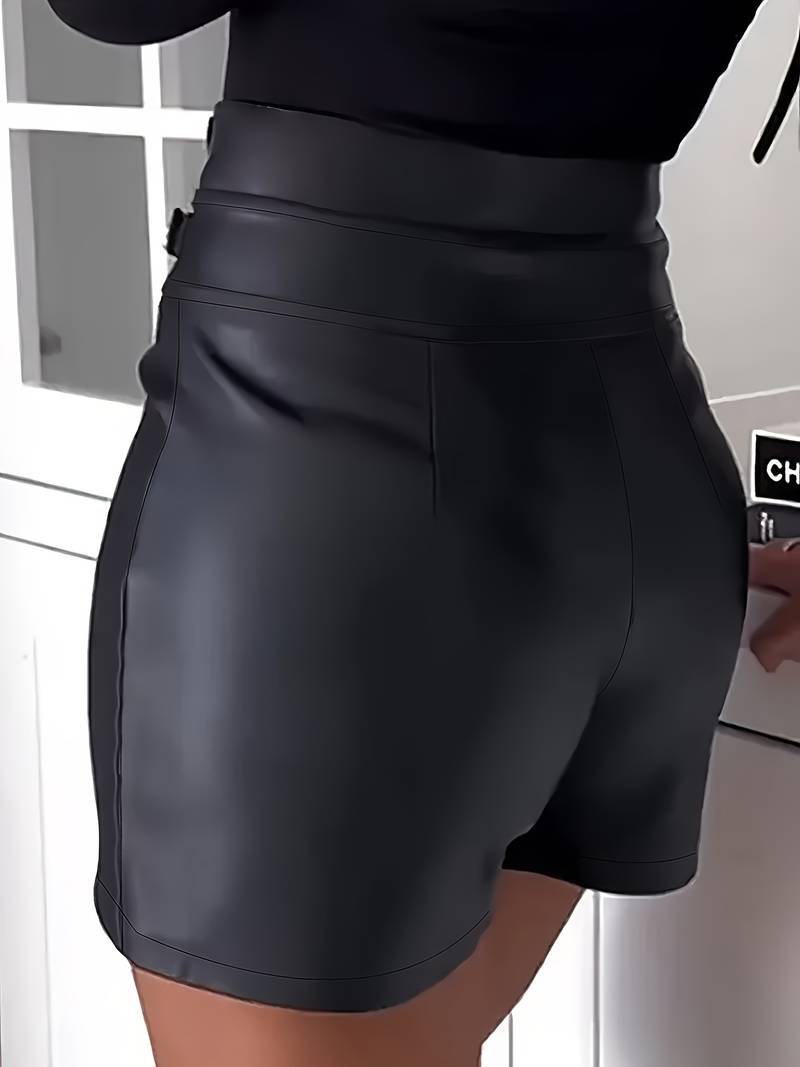 LuxeBuckle Elegant Leather Shorts | Stylish &amp; Comfortable | High-Quality Workmanship