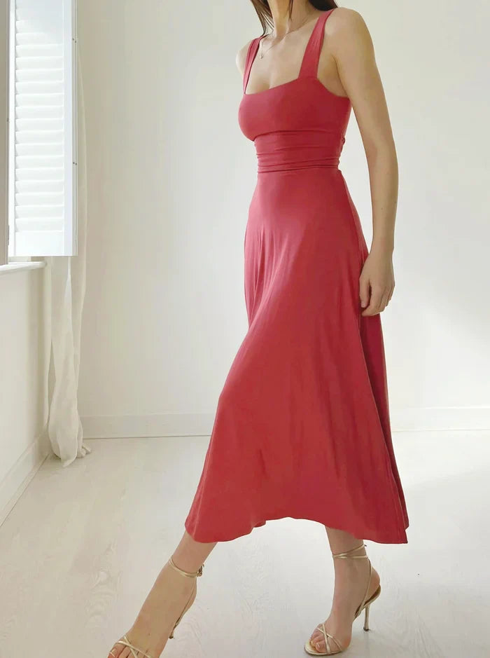Elandra - Robe courte élégante coupe slim | Bretelles épaisses | Look d'été | Élégant et confortable pour les journées chaudes 