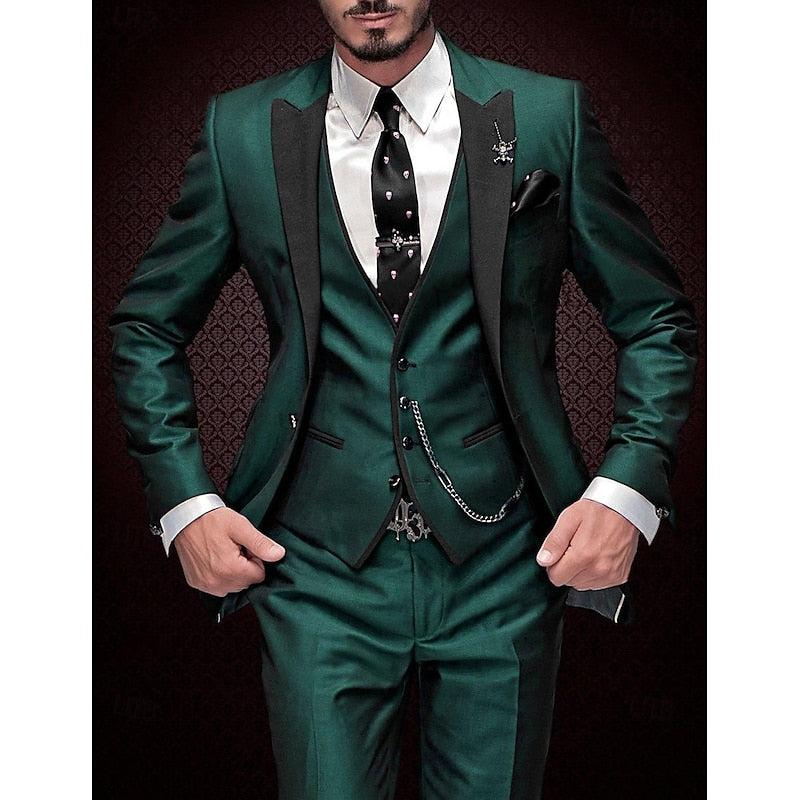 LinoGent Herren Leinenanzug | 3-teiliges Set mit Blazer, Weste & Hose | Stilvoll & Atmungsaktiv