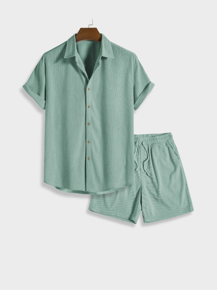 SommerCord Herren Set | Leichtes Cordhemd und Shorts
