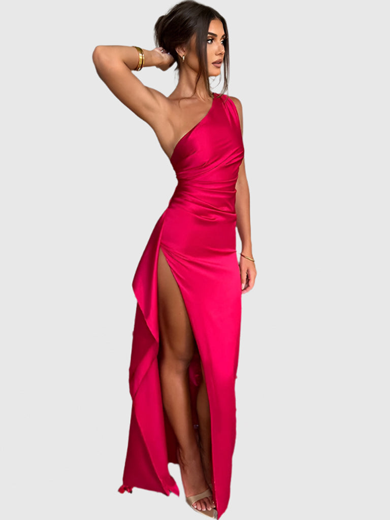 Velara Glam One-Shoulder Maxi Dress | Elegant evening dress | Feminine design | Perfect for weddings &amp; parties