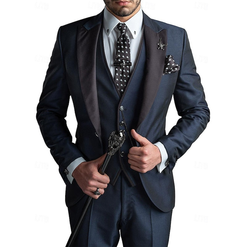 LinoGent Herren Leinenanzug | 3-teiliges Set mit Blazer, Weste & Hose | Stilvoll & Atmungsaktiv