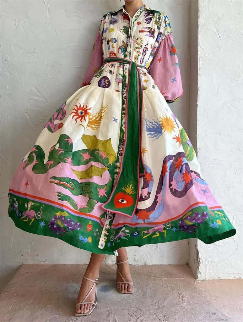Robe longue italienne BellaVita | Design élégant | Léger et aéré | Parfait pour l'été et les vacances