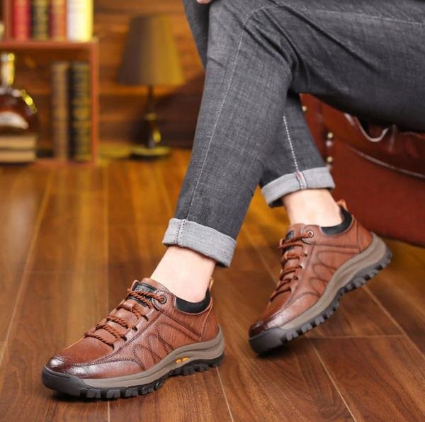 SolaceFlex Orthopedic Leather Shoes for Men | Comfortable | Stability | Breathable | Everyday Shoes for Comfort and Health