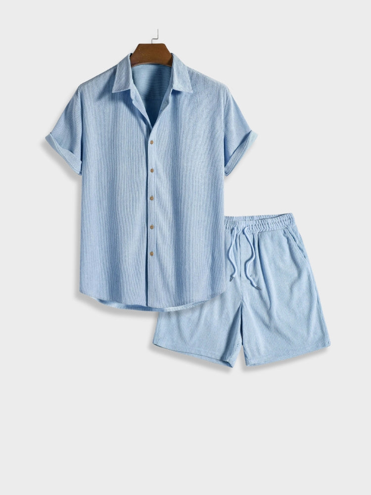 SommerCord Herren Set | Leichtes Cordhemd und Shorts