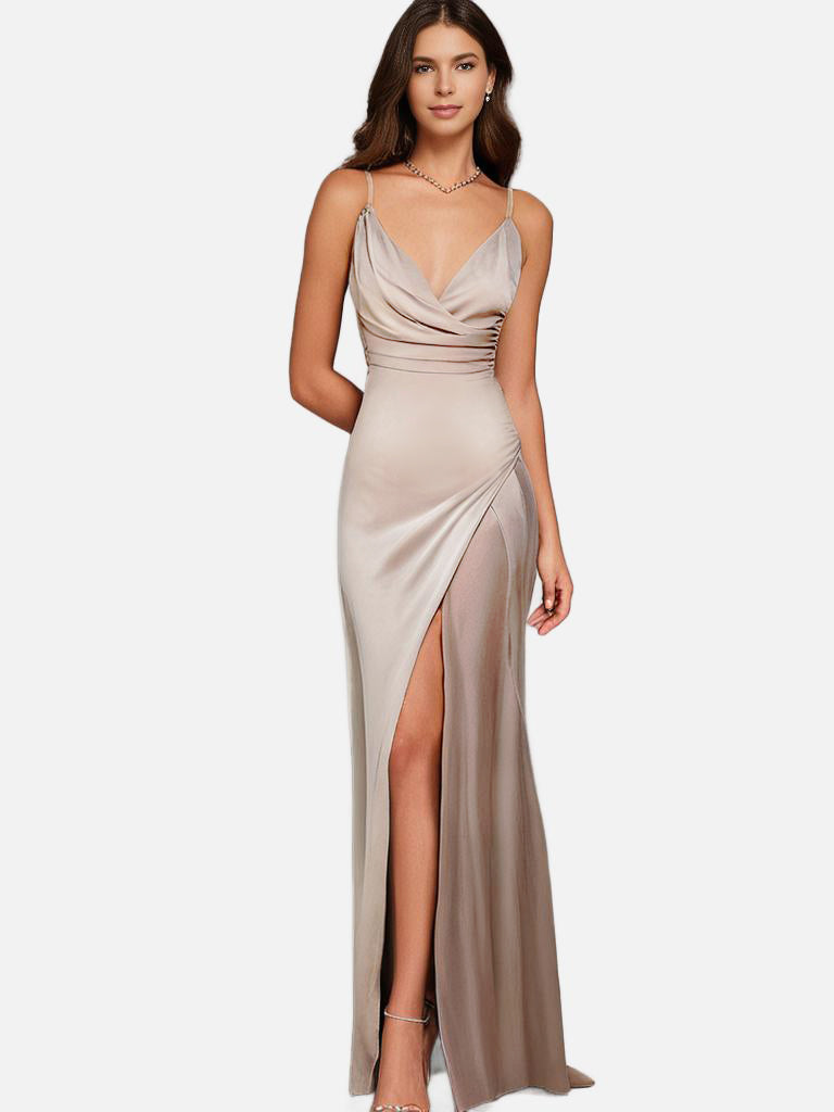 LuxeDream Elegant Maxi Dress | Slit design | Sleeveless Formal Dress | Party &amp; Evening Gown