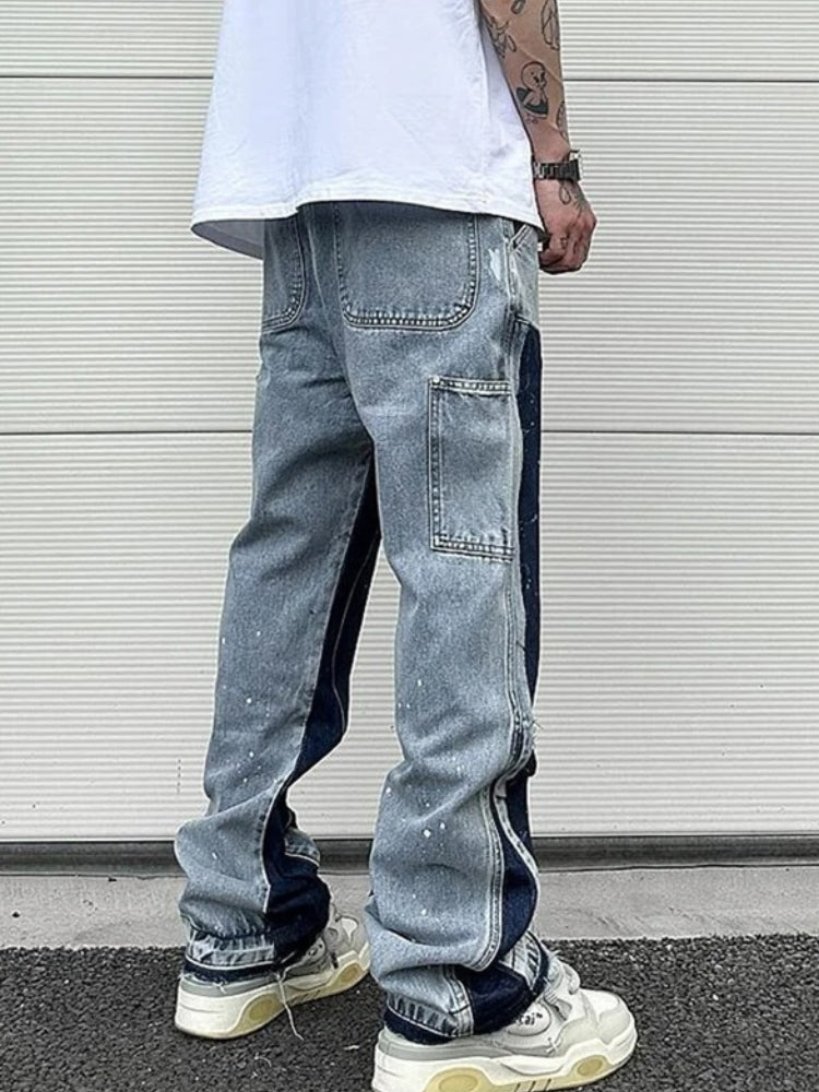 DenimVibe Vintage Herren Jeans | Patched Design | Modern Look | Hoher Tragekomfort
