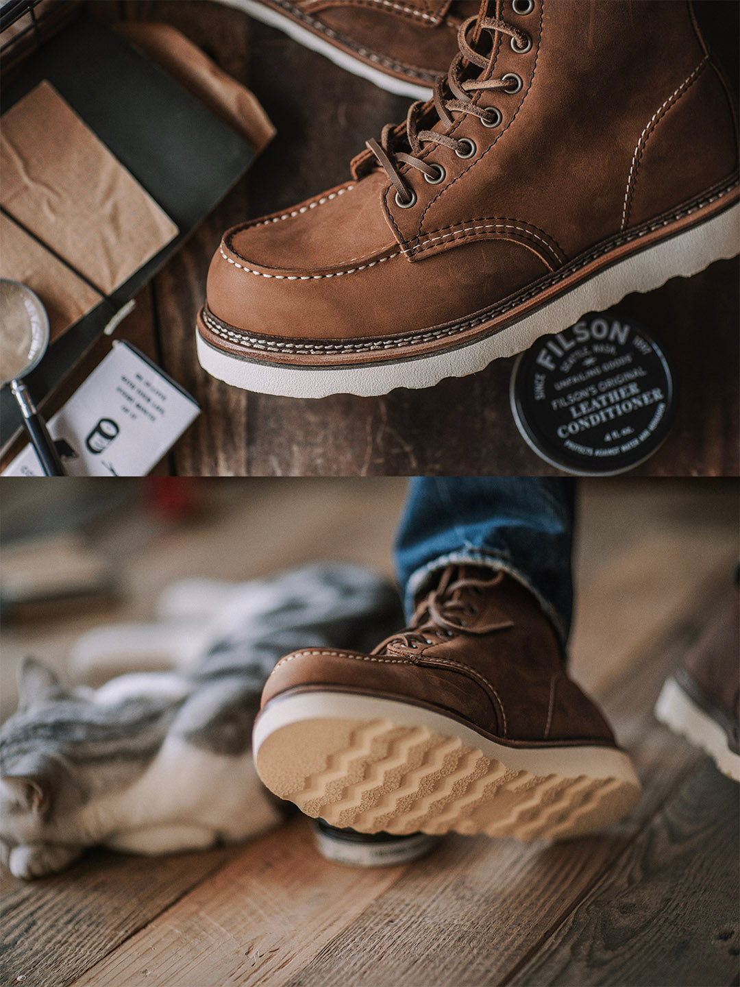 Delyria full-grain leather work boots | Robust moc toe boots for every challenge