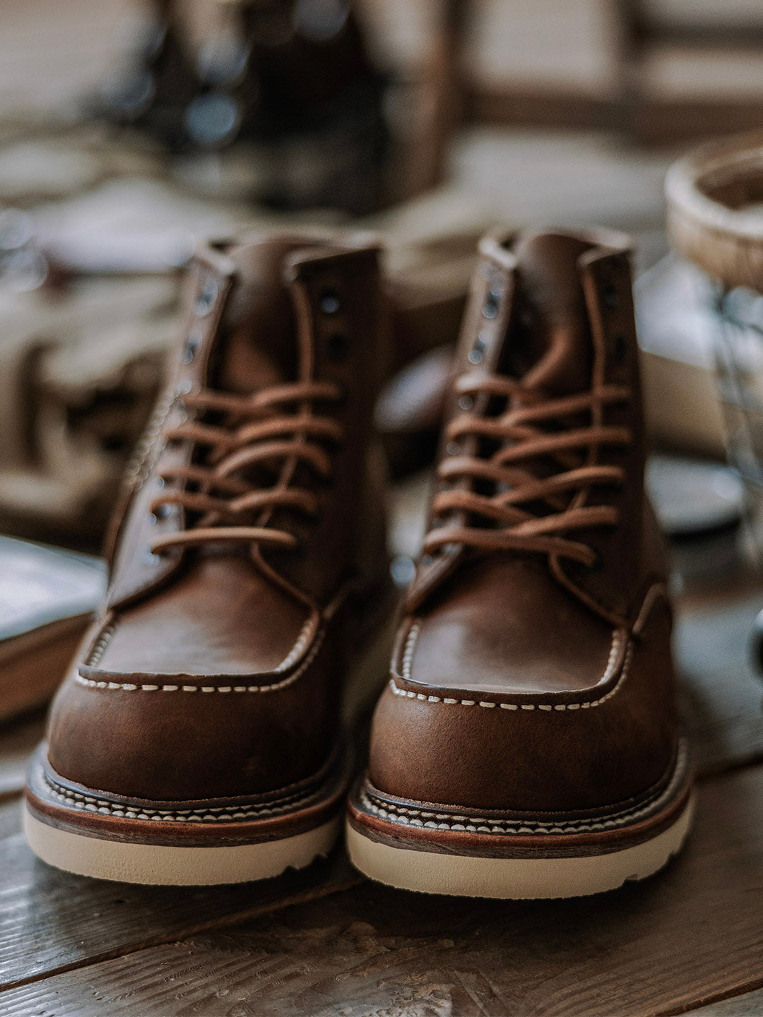 Delyria full-grain leather work boots | Robust moc toe boots for every challenge