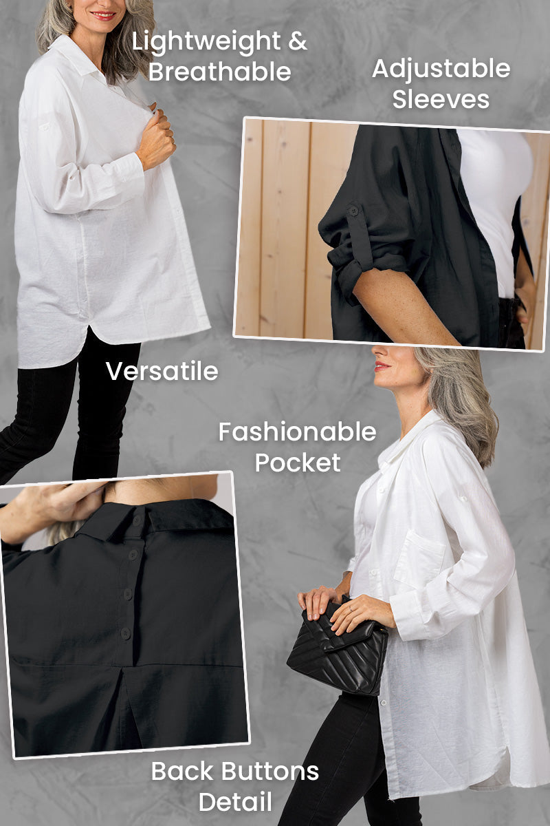 RelaxAura Women's Oversized Shirt | Trendy &amp; Comfortable | Perfect for Leisure &amp; Layering