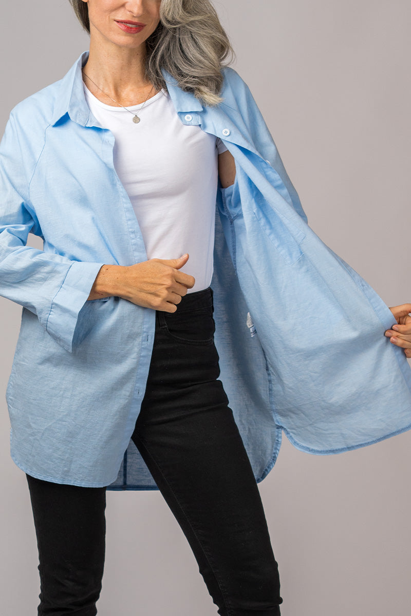 RelaxAura Women's Oversized Shirt | Trendy &amp; Comfortable | Perfect for Leisure &amp; Layering