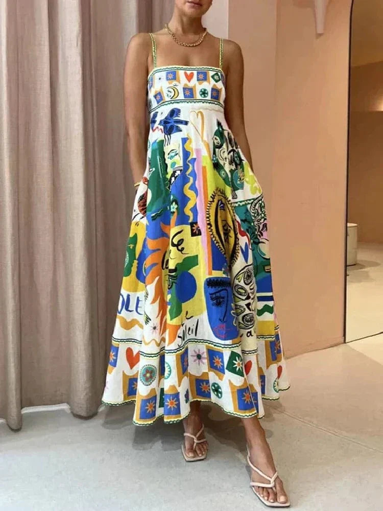 Robe d'été en lin coloré LinaBelle | Léger et aéré pour les journées chaudes