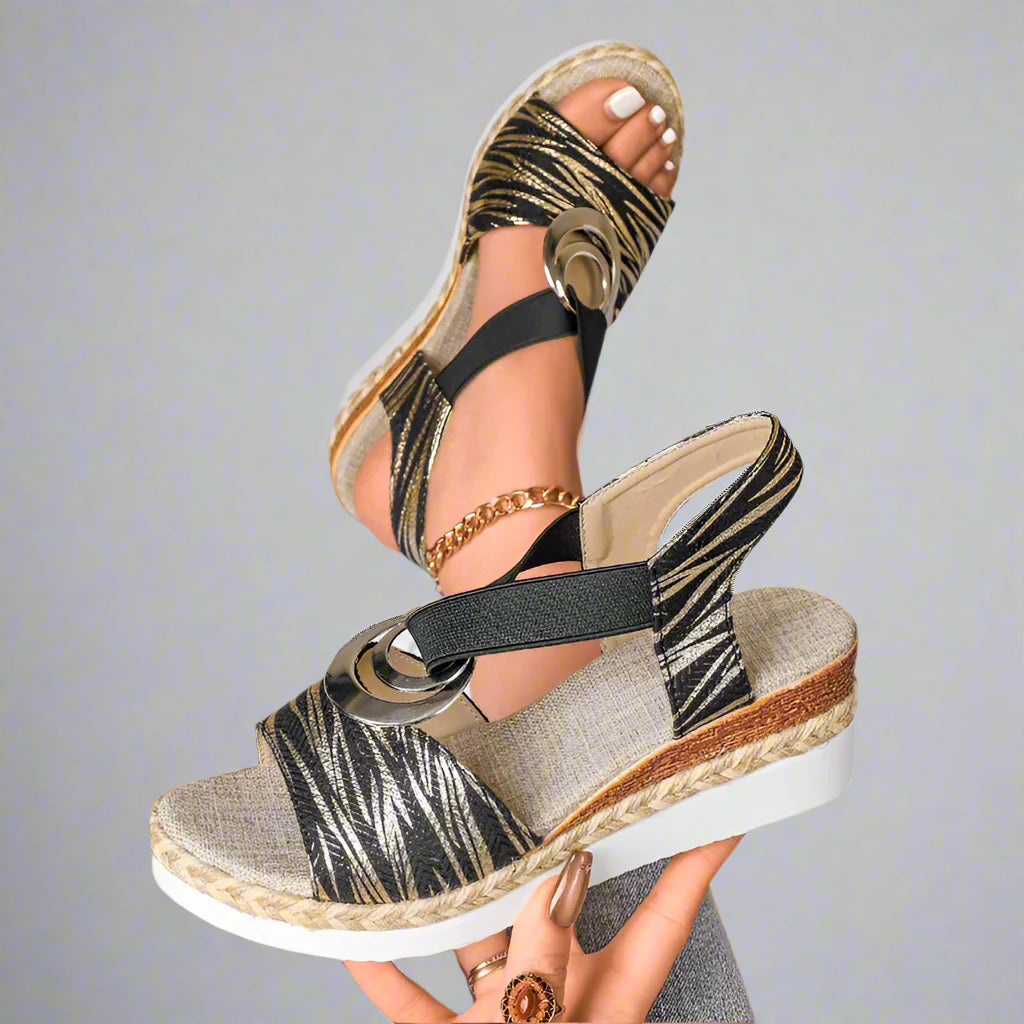 Sandales orthopédiques confortables FlexiWalk pour femmes | Coupe ajustable | Semelle intérieure de soutien | Idéal pour un usage quotidien et en voyage