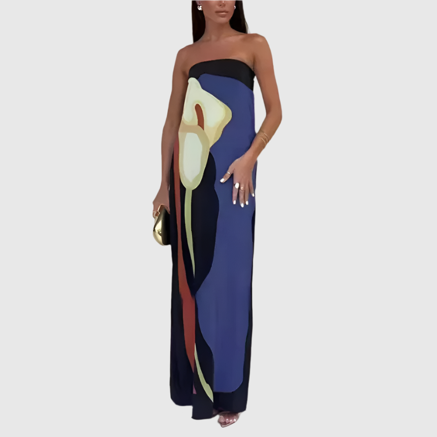 Robe bohème sans bretelles BohoStyle | Silvana | Facile | Robe d'été | Robe décontractée pour femme