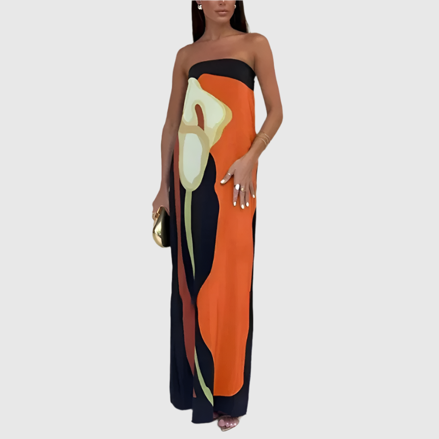 Robe bohème sans bretelles BohoStyle | Silvana | Facile | Robe d'été | Robe décontractée pour femme