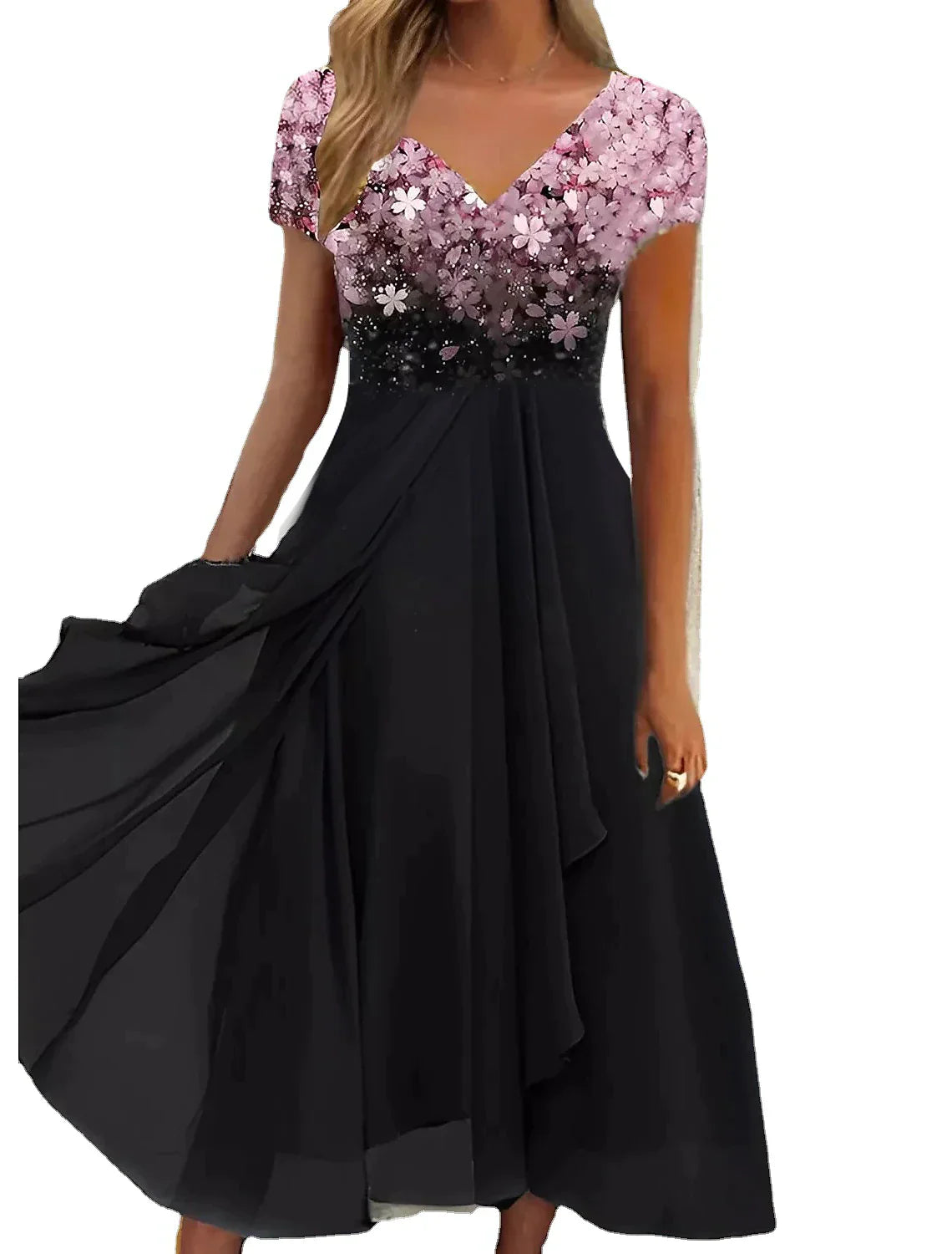 Robe mi-longue en dentelle florale élégante EveLace | Beauté intemporelle | Parfait pour les occasions spéciales