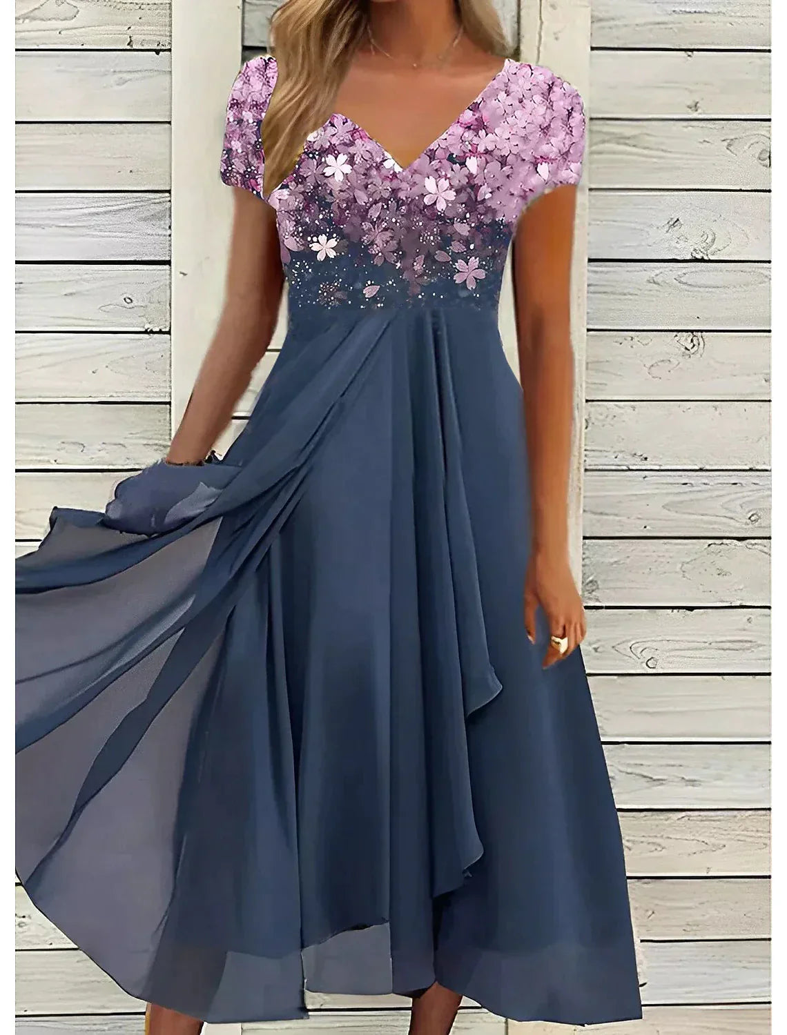 Robe mi-longue en dentelle florale élégante EveLace | Beauté intemporelle | Parfait pour les occasions spéciales