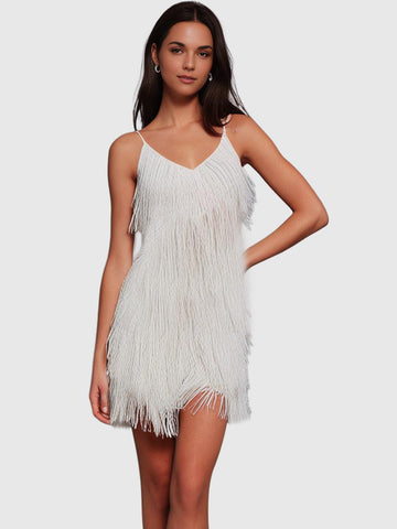 Robe mini GraceChic à franges | Robe de soirée élégante pour femme | Élégant, tendance et confortable