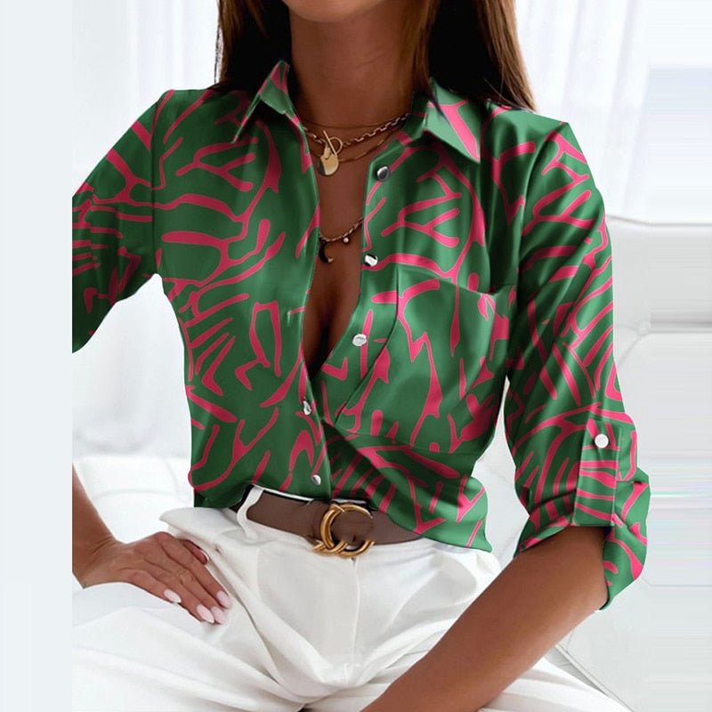 Chemisier femme AvaBliss avec col rabattu | Tissu léger | Design élégant | Idéal pour le bureau et les loisirs