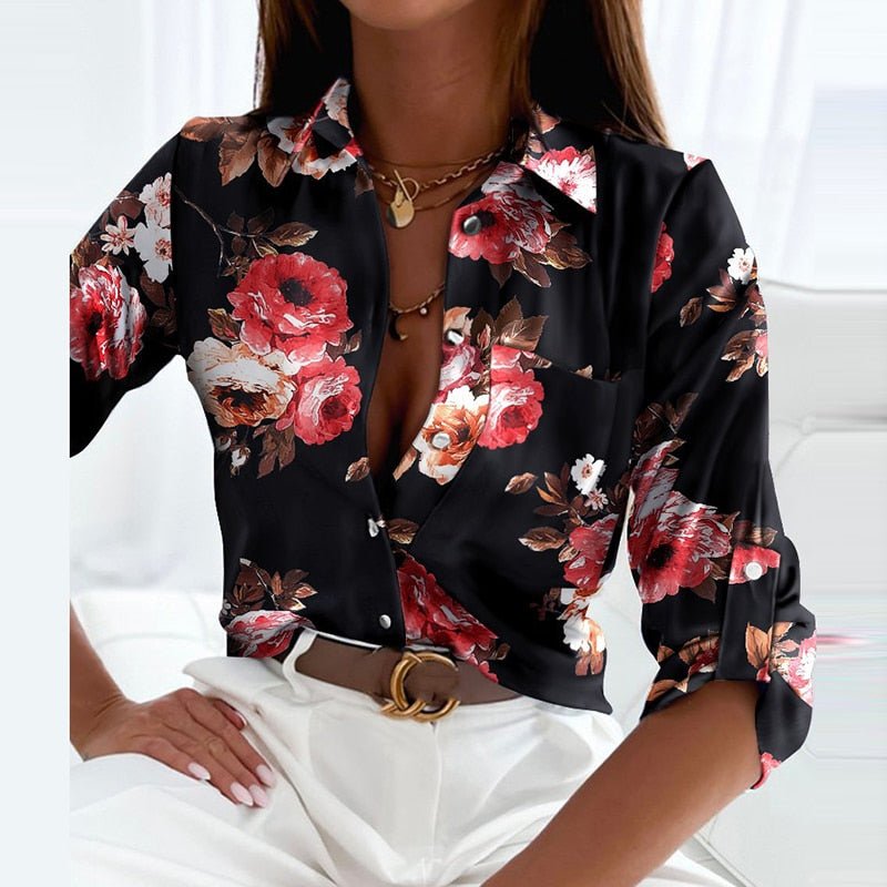 Chemisier femme AvaBliss avec col rabattu | Tissu léger | Design élégant | Idéal pour le bureau et les loisirs
