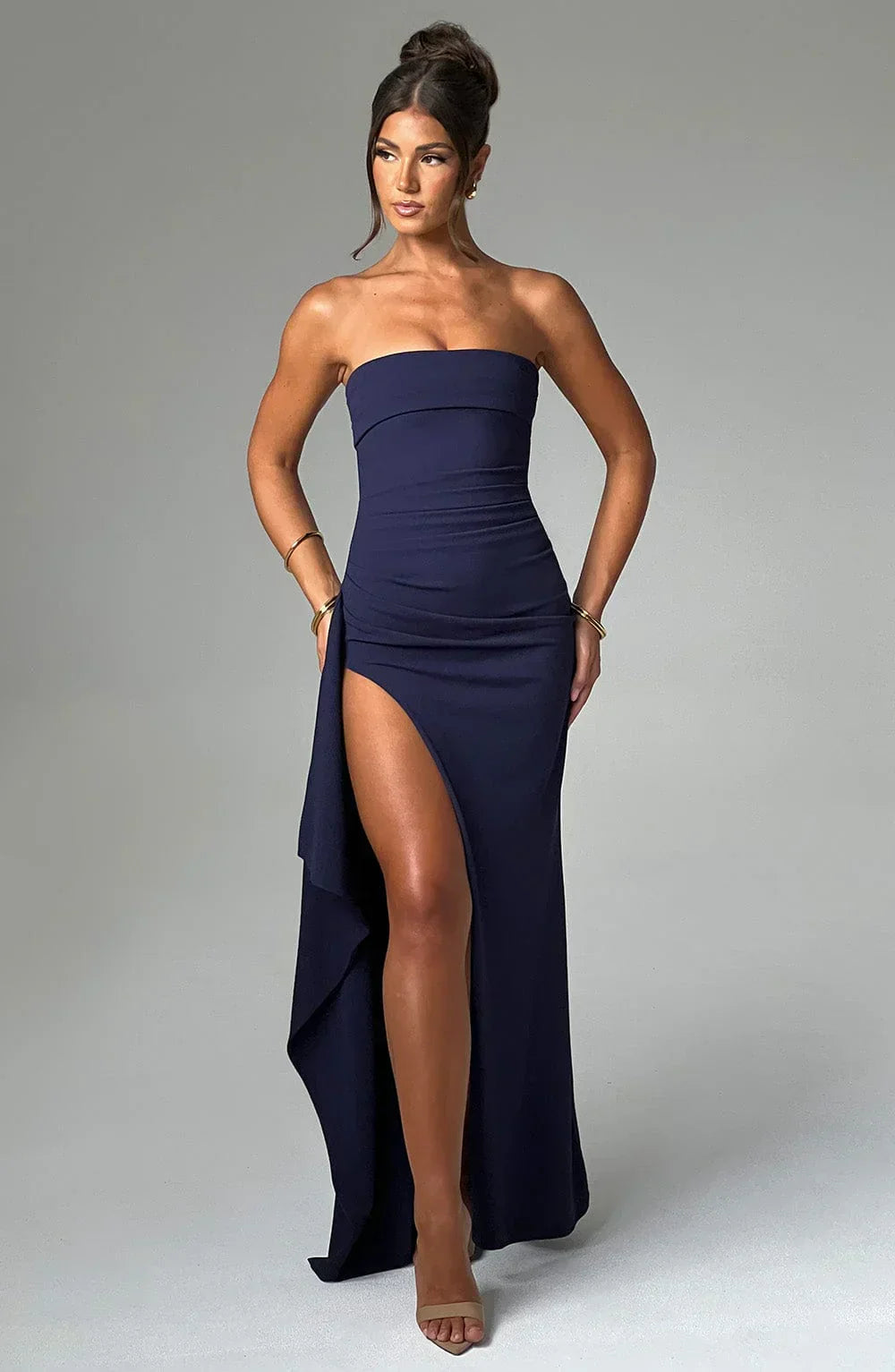 MaxiBlue Elegant slit maxi dress | Stunning look | Perfect for events and evening wear