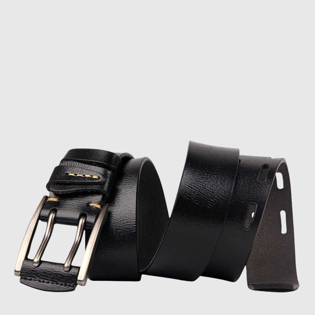 Yakama Belt | Leather belt with silver buckle | Robust and elegant belt for men