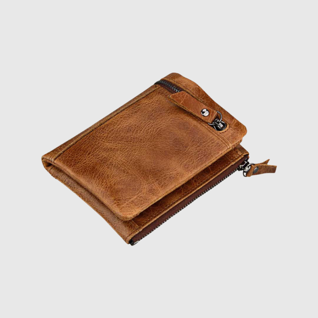 Portefeuille à fermeture éclair Greenville | Portefeuille en cuir pour homme | portefeuille