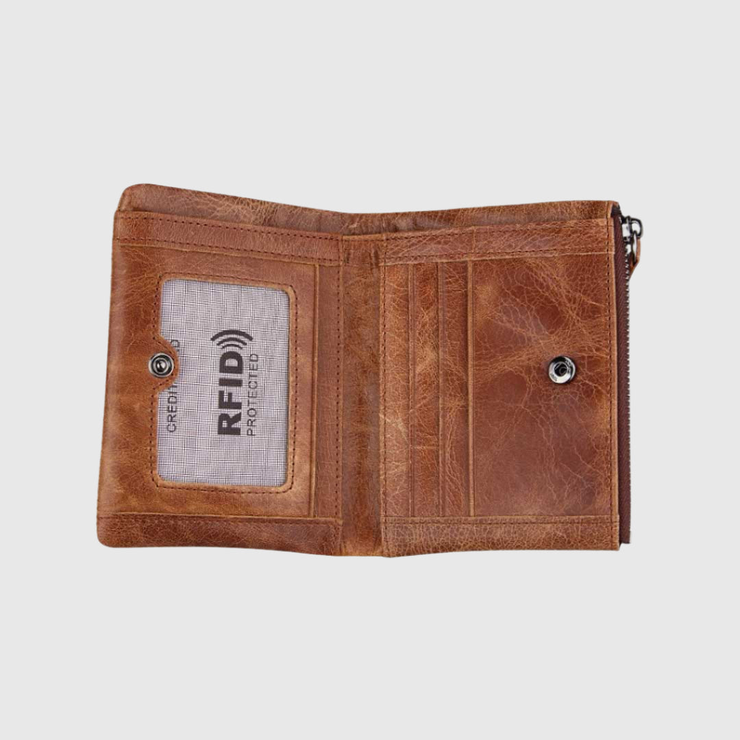 Portefeuille à fermeture éclair Greenville | Portefeuille en cuir pour homme | portefeuille