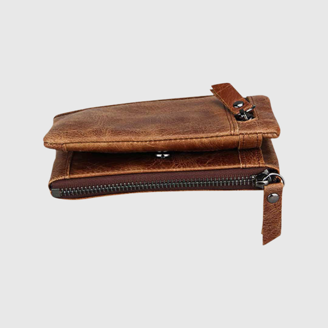 Portefeuille à fermeture éclair Greenville | Portefeuille en cuir pour homme | portefeuille
